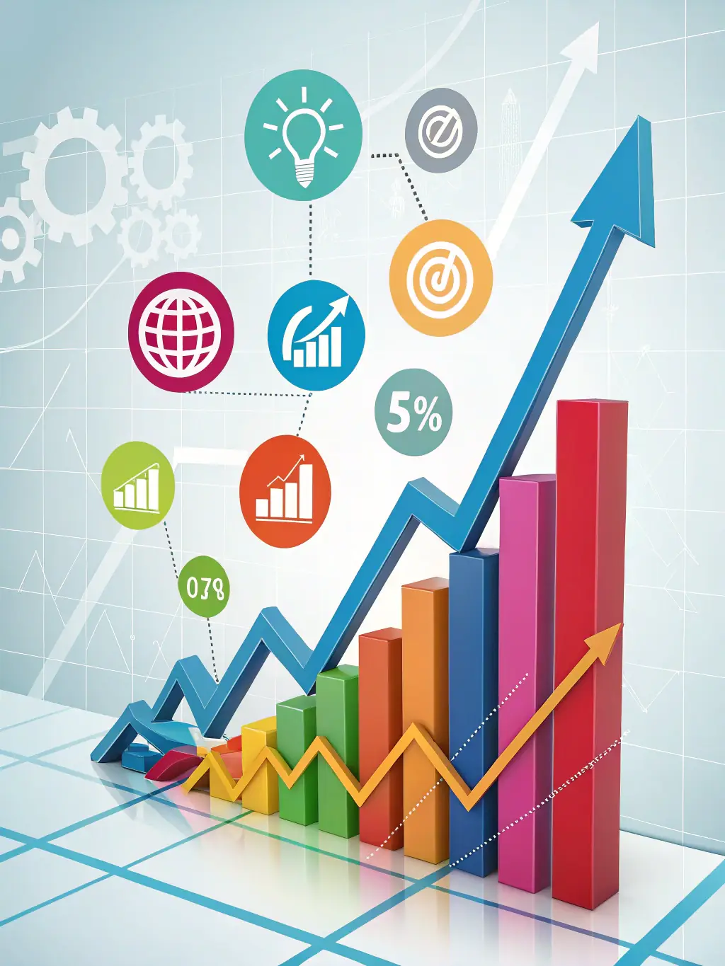 A visual representation of organizational growth, showing upward trends and positive outcomes.